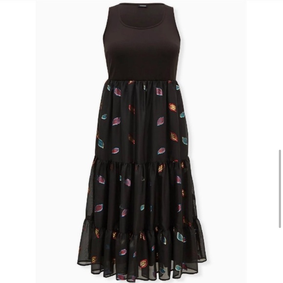 torrid Dresses & Skirts - Torrid NWT gorgeous embroidered feathers dress